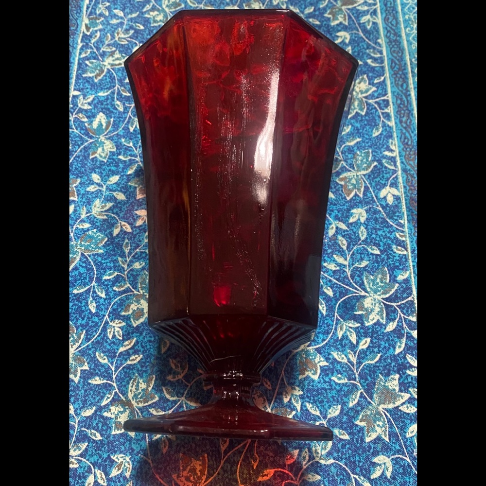 4 Vintage ruby red glasses 4 to a set. EUC